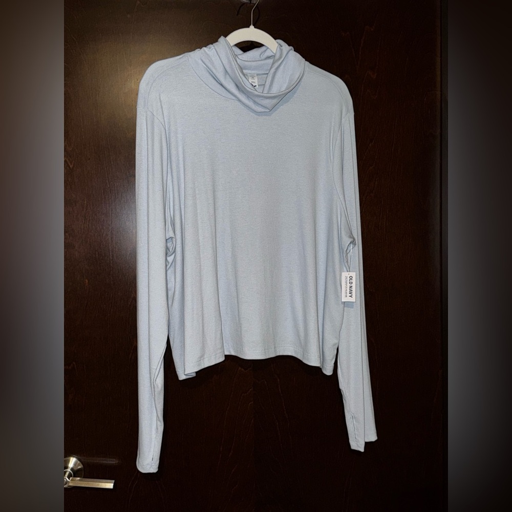 Old Navy Women's Ribbed Cowl Neck Long Sleeve Shirt